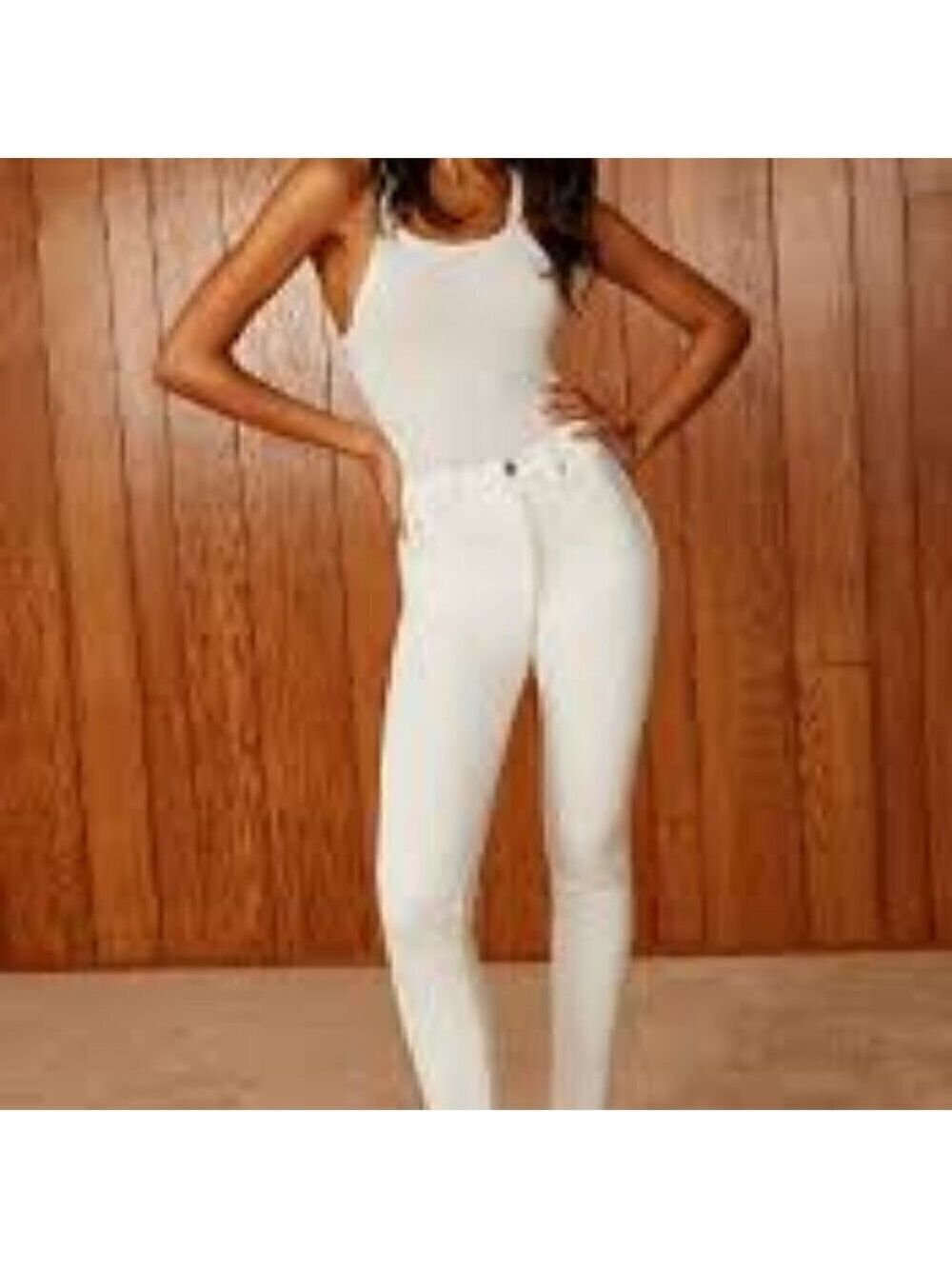 Aritzia Denim Forum White The Yoko High Rise Slim Jeans Raw Hem Size 26